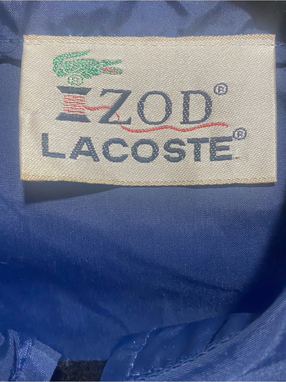 Vintage IZOD Lacoste Navy Nylon Windbreaker Jacket Mens-L.1978–1982 production - Picture 10 of 10